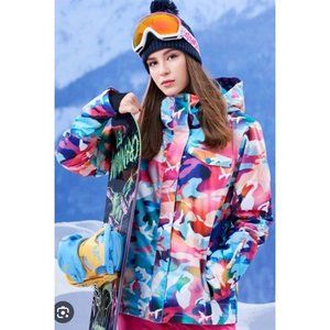 GSOU SNOW Women s Ski Jacket Waterproof Insulated Snowboard rainbow colorful